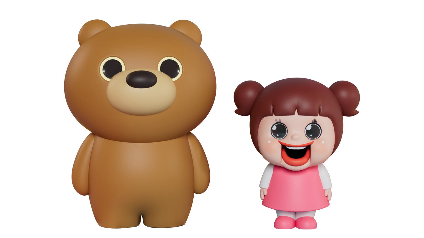 Soap Studio Sho-Chan Family Chi-chan and Kuma Figure Set 9~13cm tall figure - image 3