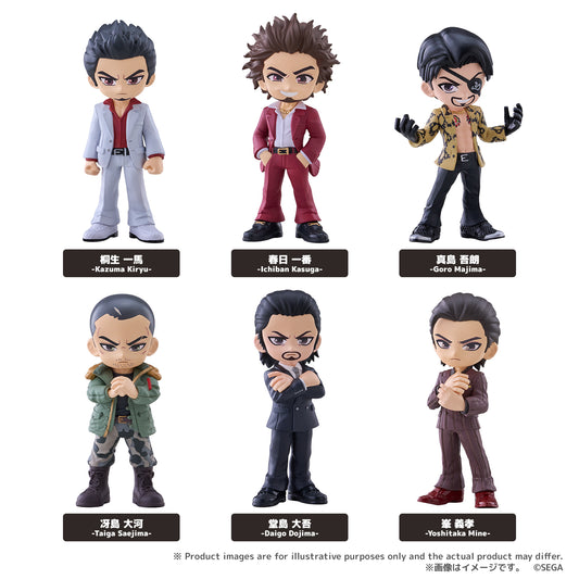 PalVerse Like a Dragon full six-character lineup: Kiryu, Ichiban, Majima, Saejima, Daigo and Mine