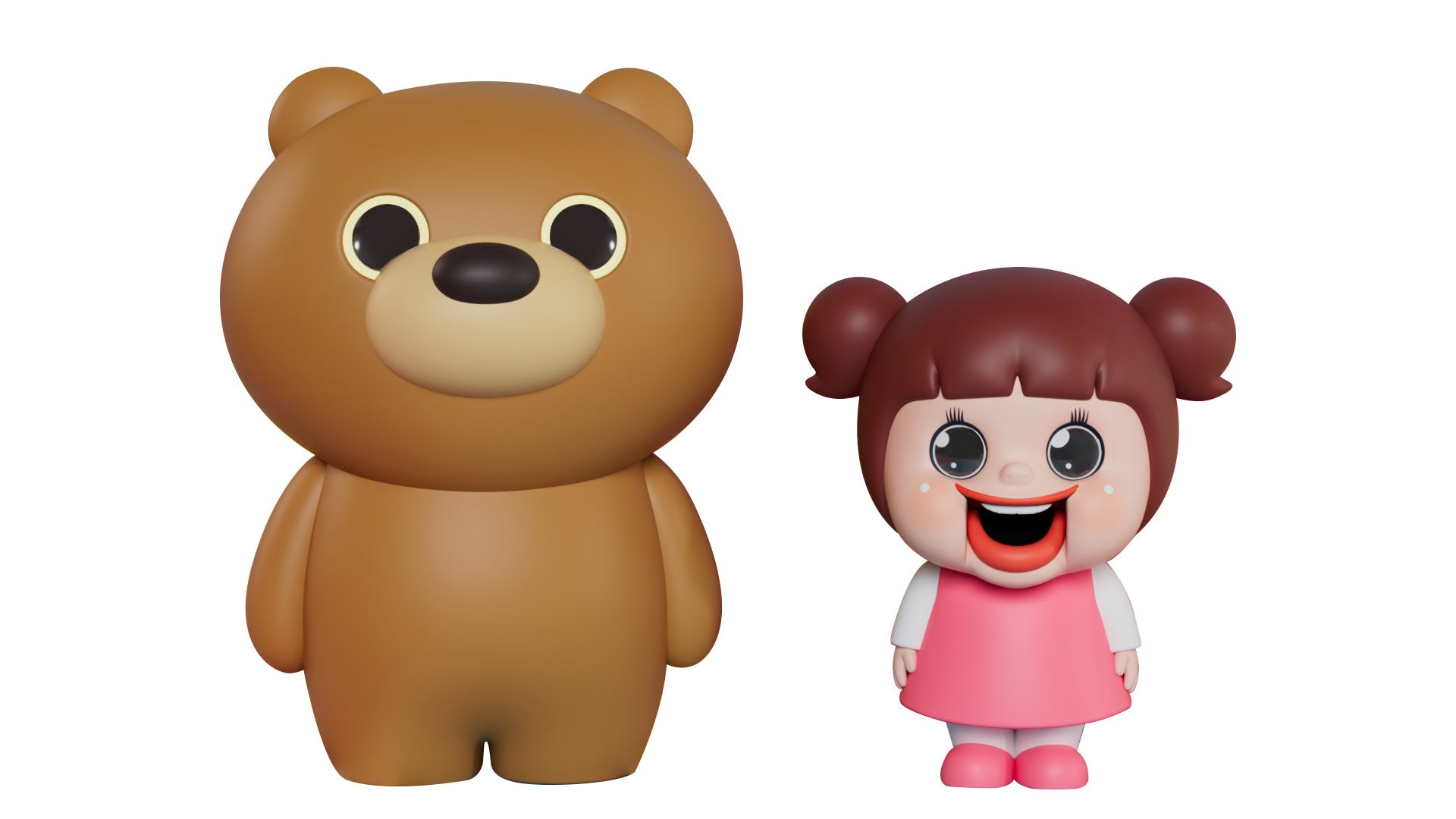 Soap Studio Sho-Chan Family Chi-chan and Kuma Figure Set 9~13cm tall figure - image 3